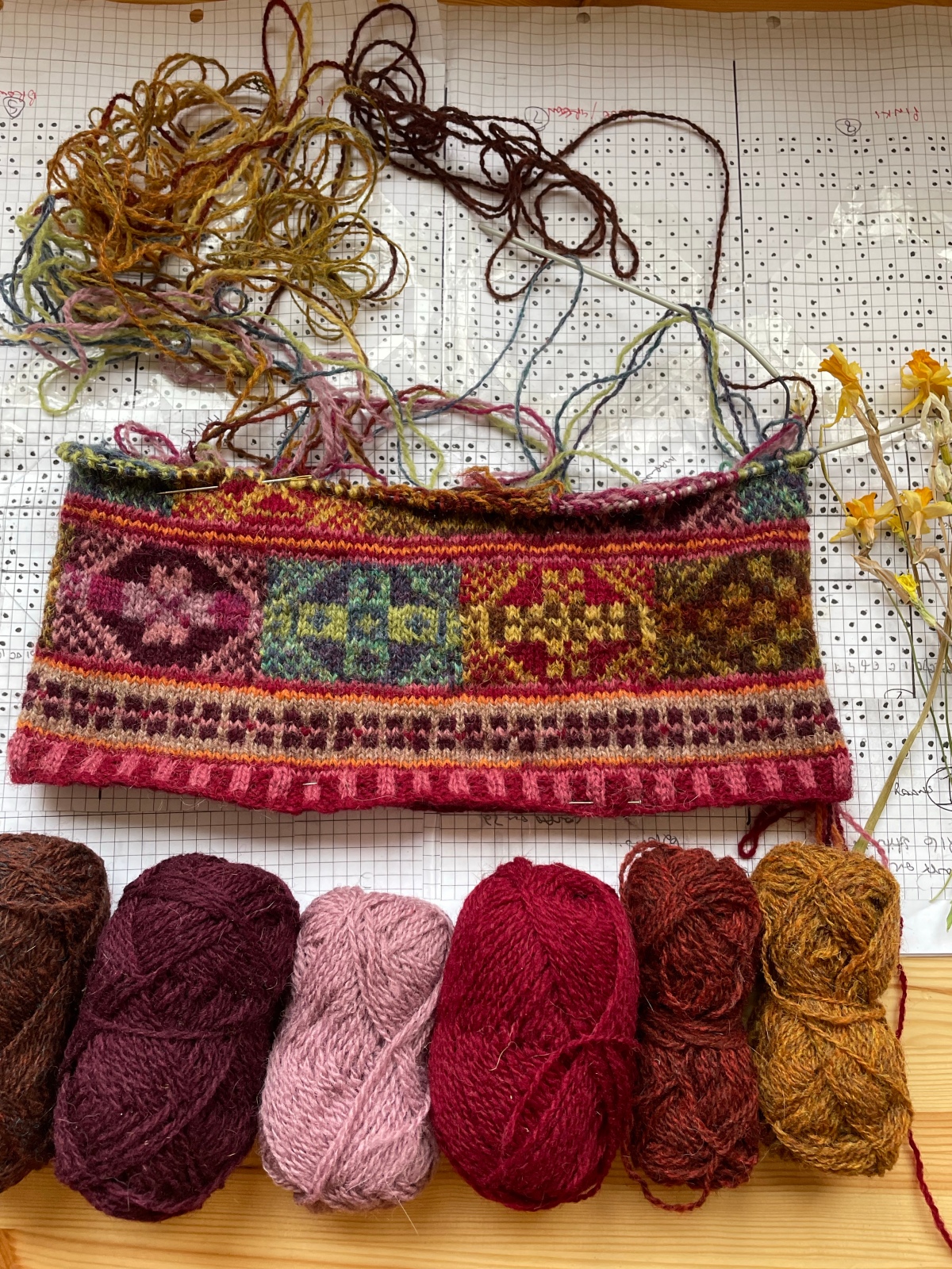 Cowl – sampling – colour and looking up North to Shetland.